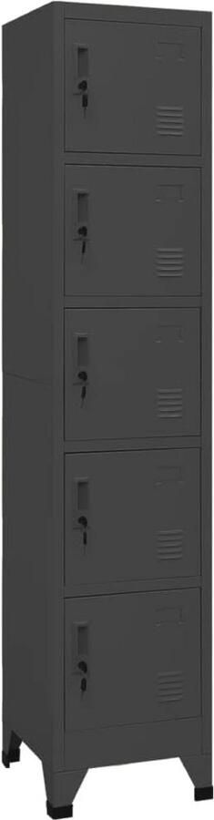 Moderne lockerkast 38x40x180 cm staal Ruimtebesparende opbergoplossing voor kantoor en thuis