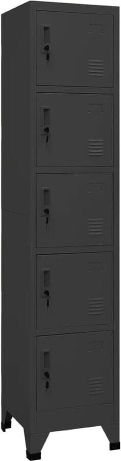 Moderne Lockerkast van Staal 38x40x180 cm Opbergkast voor Kantoor en Thuis