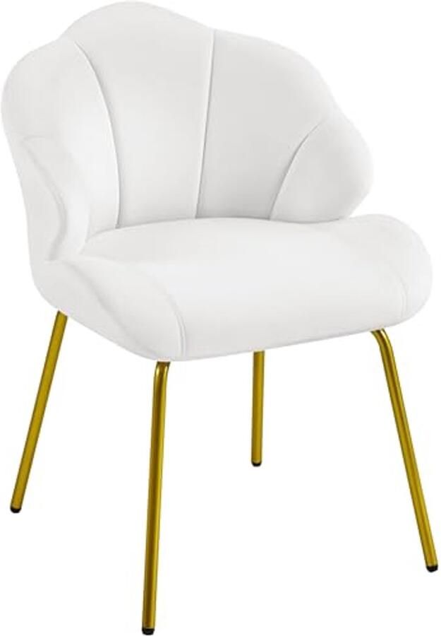 Moderne loungestoel met schelpvorm en metalen poten voor woonkamer en slaapkamer