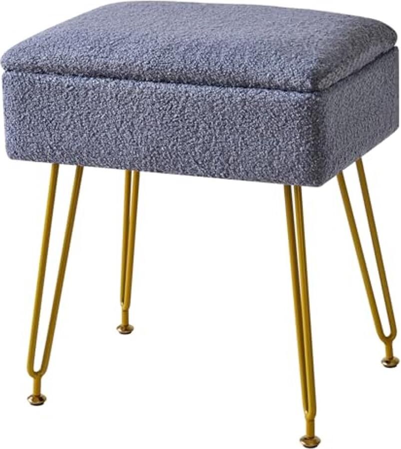 Moderne make-upkruk met opbergruimte Teddyfluweel poef voor slaapkamer en woonkamer