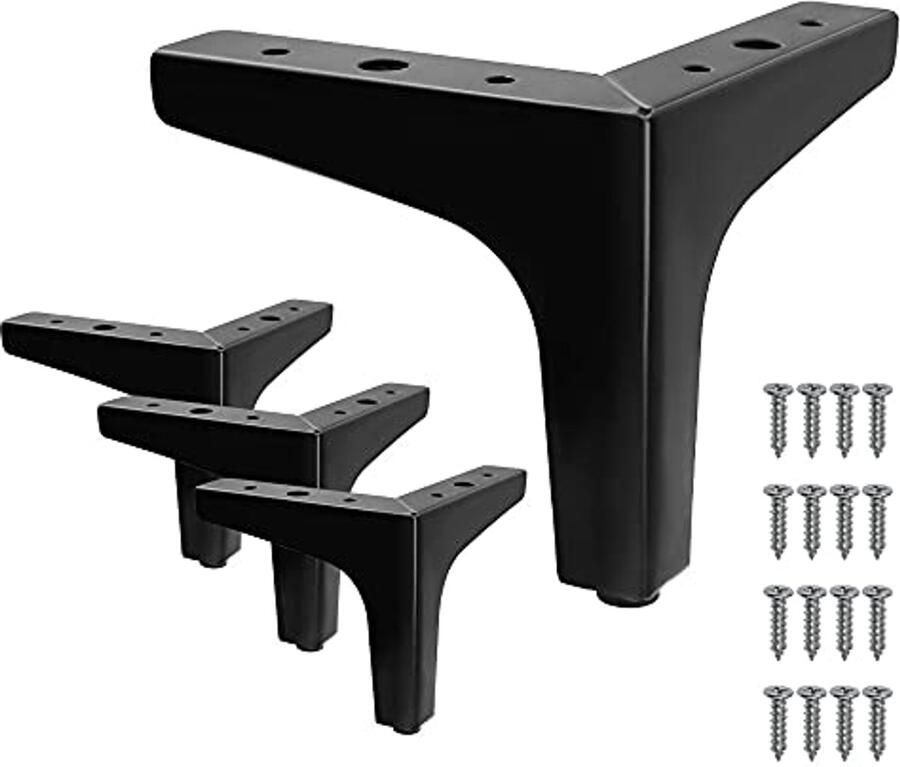 Moderne metalen meubelpoten 13 cm set van 4 zwarte tafelpoten voor meubels