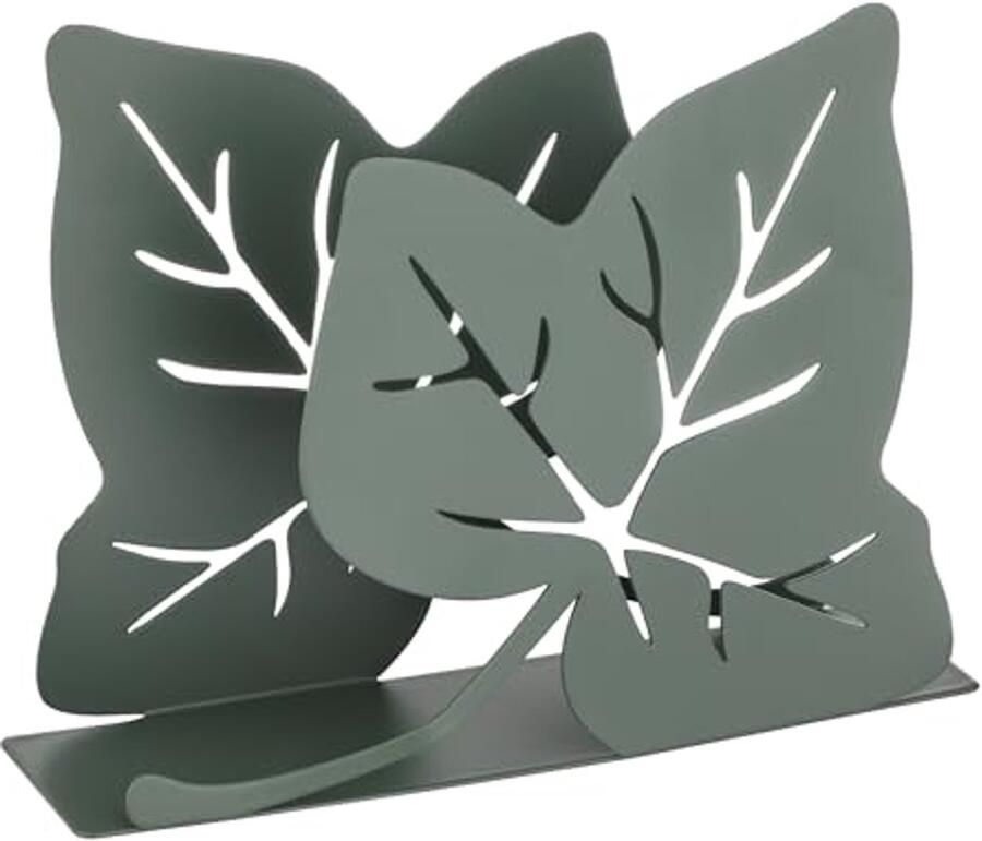 Moderne metalen servethouder met bladvorm chic design voor tafel en keuken 16 5 x 16 5 x 8 cm