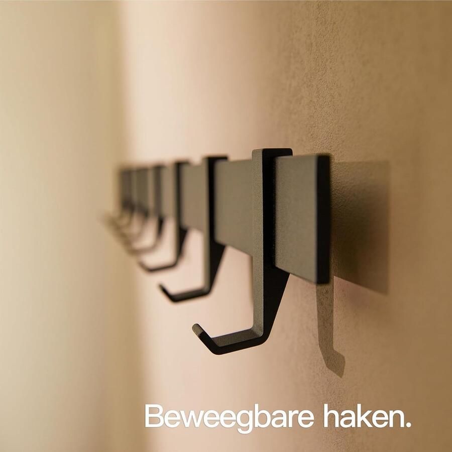 Moderne Metalen Wandkapstok Zwart Mat 80 cm Haldecoratie