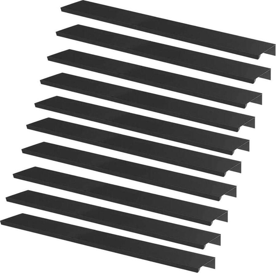 Moderne zwarte kastgrepen verborgen set van 10 met schroeven slaapkamer keuken kledingkast 224 mm cabinet handle black