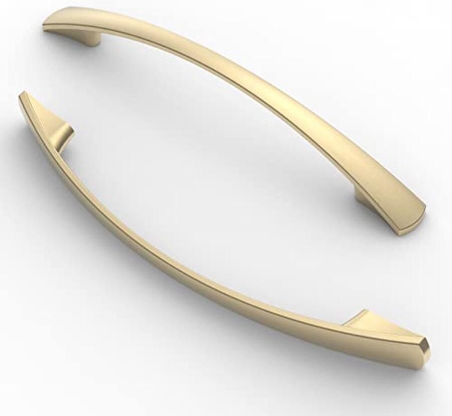 Moderne Meubelgrepen 128 mm 5 Stuks Geborsteld Messing