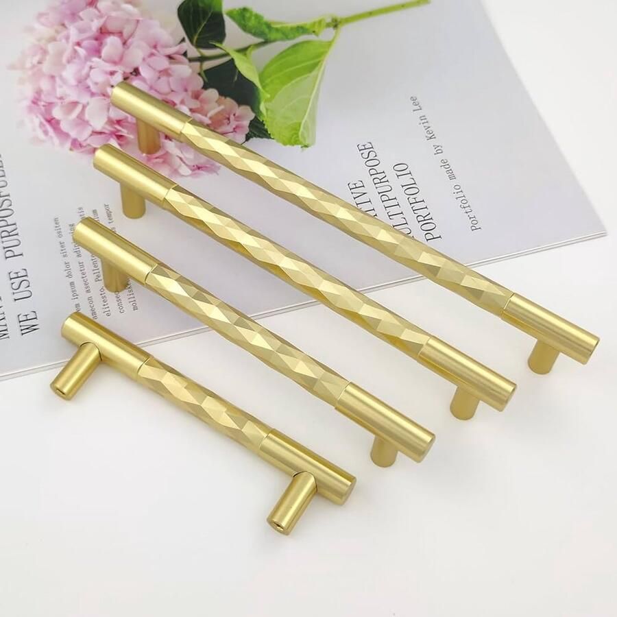 Moderne meubelgrepen goud set van 2 aluminium