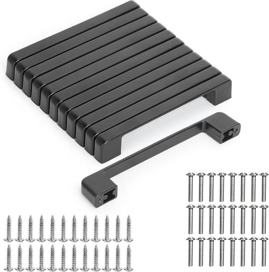 Moderne meubelgrepen stijlvol en functioneel 12 stuks mat zwart