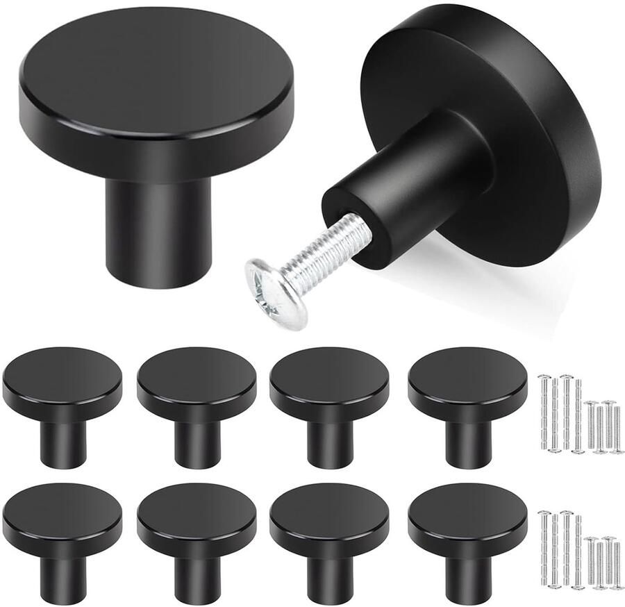 Moderne Meubelknoppen Zwart 30 mm Set van 4