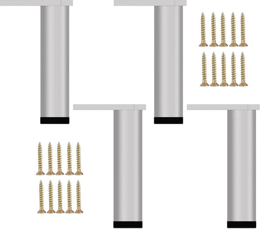 Moderne meubelpoten Reservepoten 4 stuks Zilverkleurig Metaal