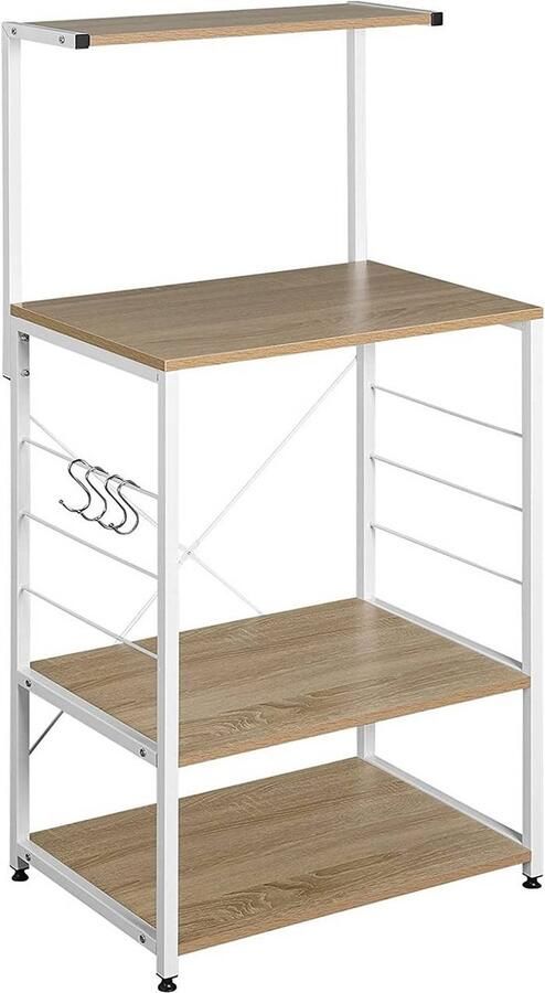 Rootz Living Rootz Moderne multifunctionele staande plank opbergrek displayeenheid duurzaam MDF en staal eenvoudige montage waterdicht en krasbestendig 40 cm x 60 cm x 123 cm
