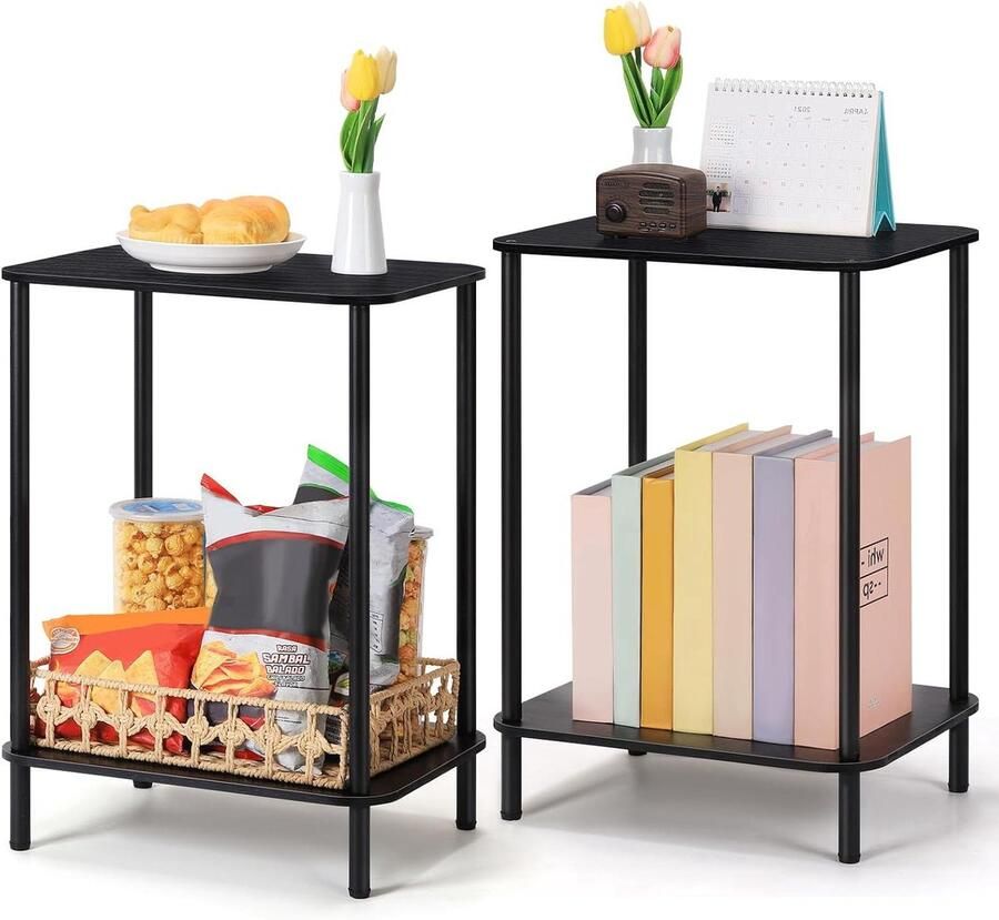 Moderne Nachtkastjes Set van 2 Zwart 40 cm × 32 cm × 55 cm