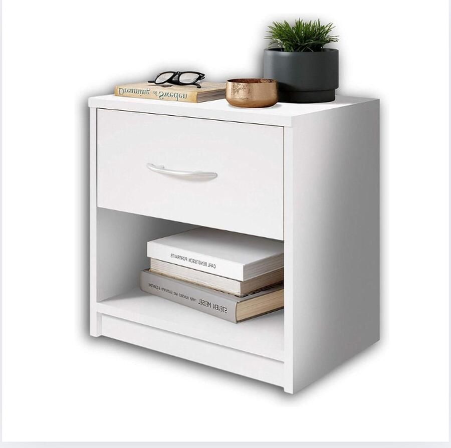 Moderne Nachttafel met 1 Lade en 1 Opbergvak – Strak en Functioneel Nachtkastje voor je Slaapkamer