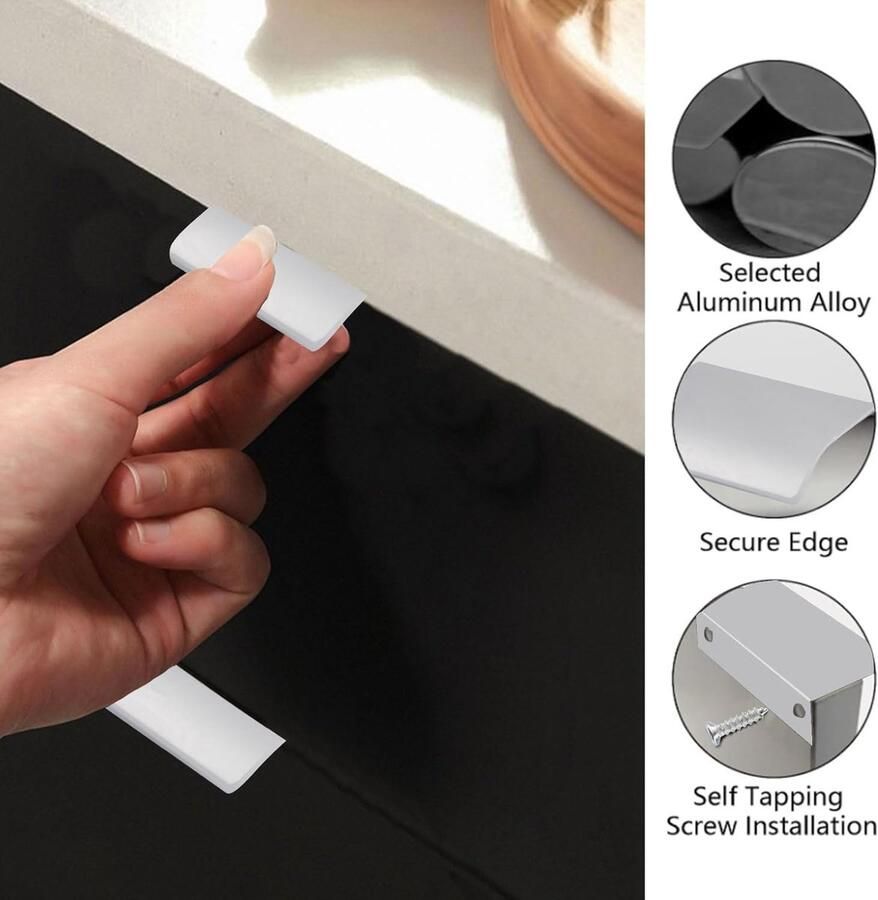 Moderne Onzichtbare Handgrepen voor Luxe Lades en Kasten Set van 8 Stuks