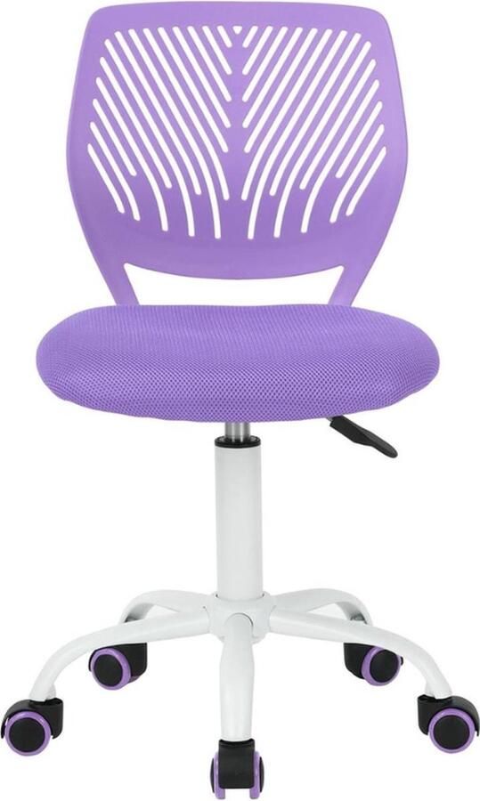 Moderne paarse armloze computerstoel voor kinderen verstelbaar en draaibaar voor thuis kantoor of studiekamer 385 cm x 40 cm x 75-87 cm Bureaustoel