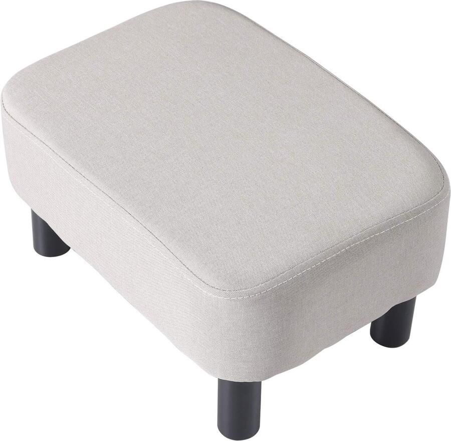 Moderne Rechthoekige Voetenbank van 42 cm met Houten Poten Lichtgrijs