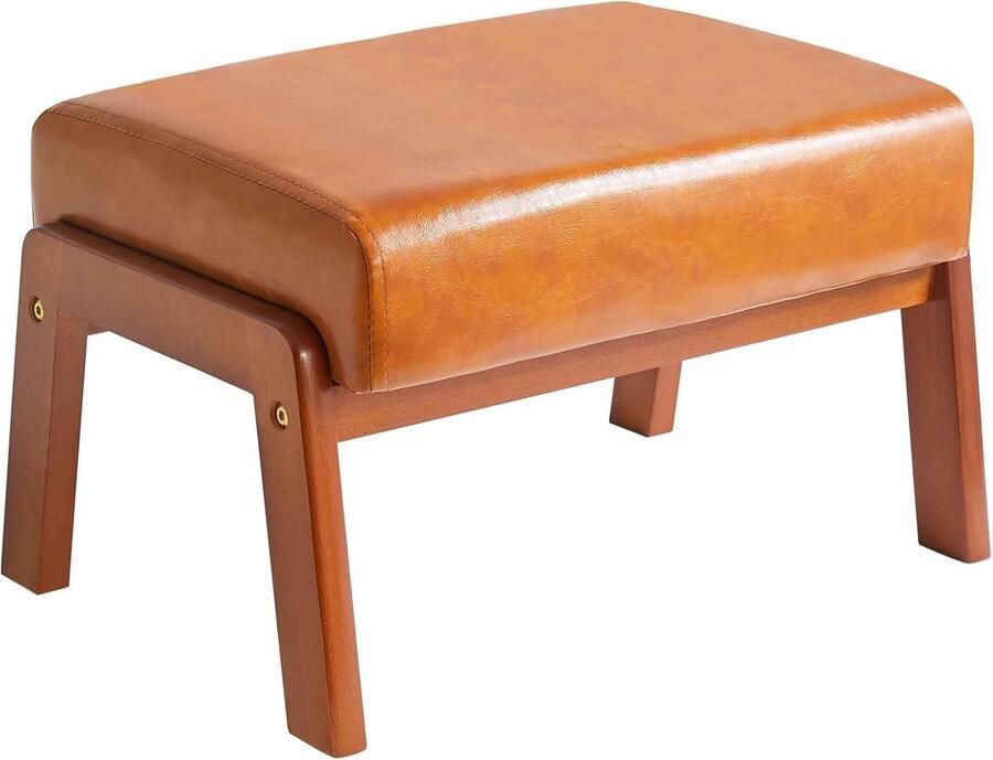 Moderne Rechthoekige Voetenbank voor Woonkamer en Kantoor Comfortabele Kunstlederen Footstool