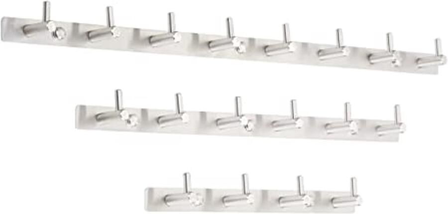 Moderne Roestvrijstalen Kapstok met 8 Haken voor Muurbevestiging