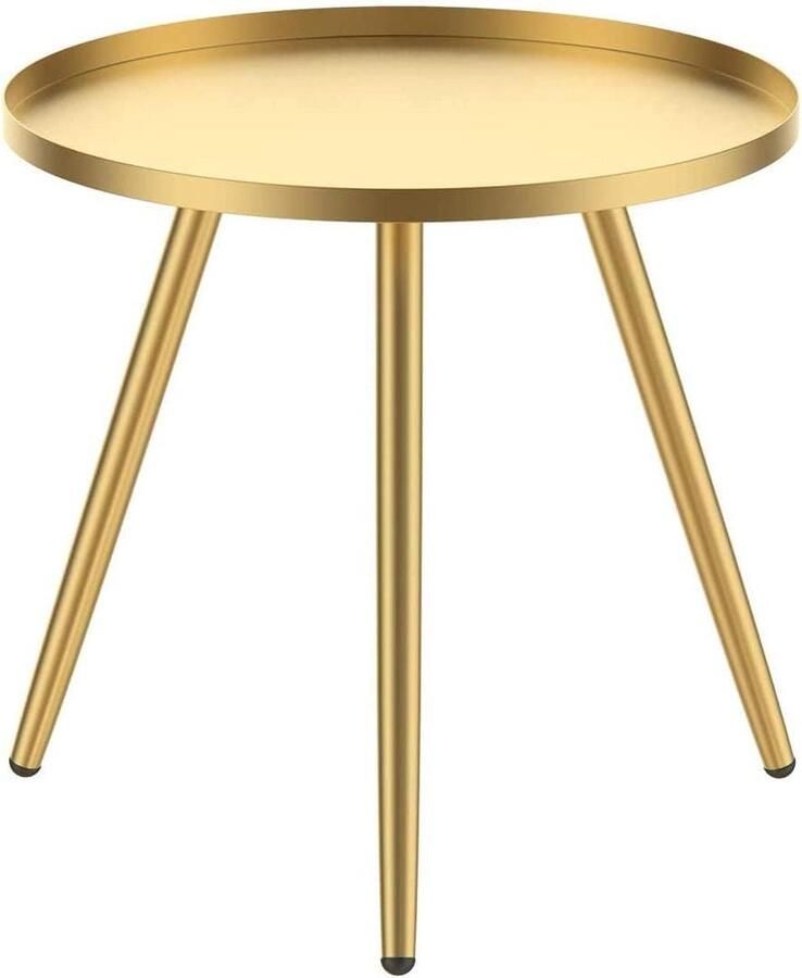 Moderne ronde metalen bijzettafel 46 x 50 cm gouden salontafel voor woonkamer en slaapkamer Bijzettafel