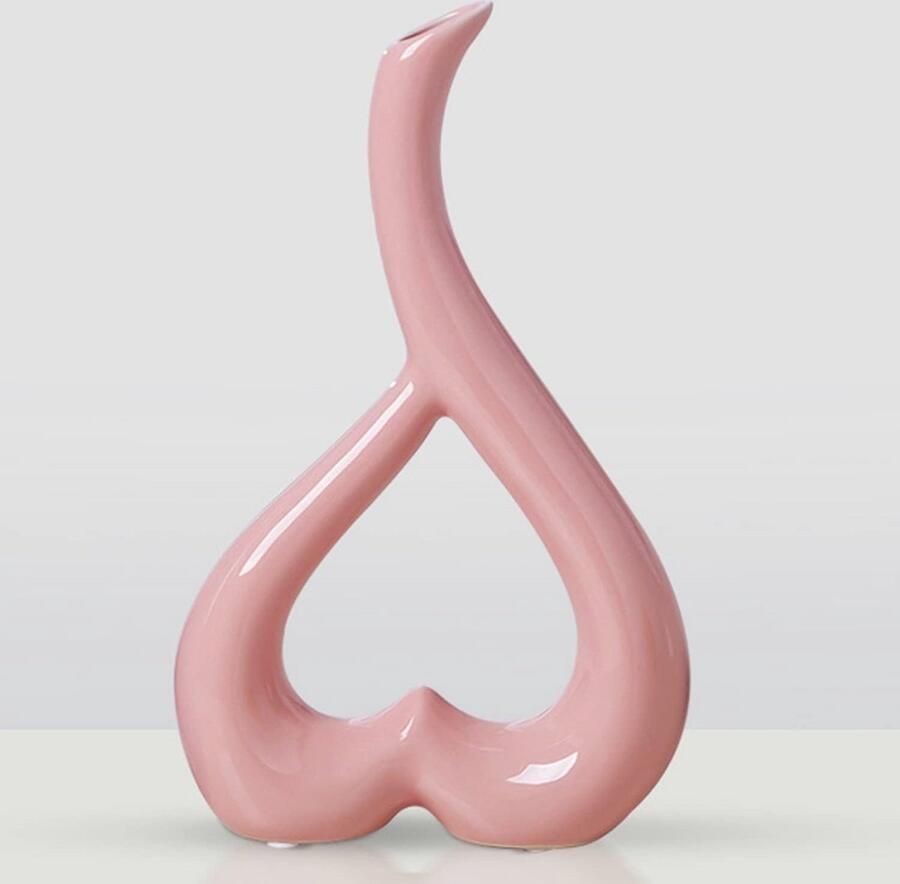 Moderne Roze Keramische Vaas voor Bloemen Aesthetic Decoratie voor Woonkamer en Tafels 26 cm