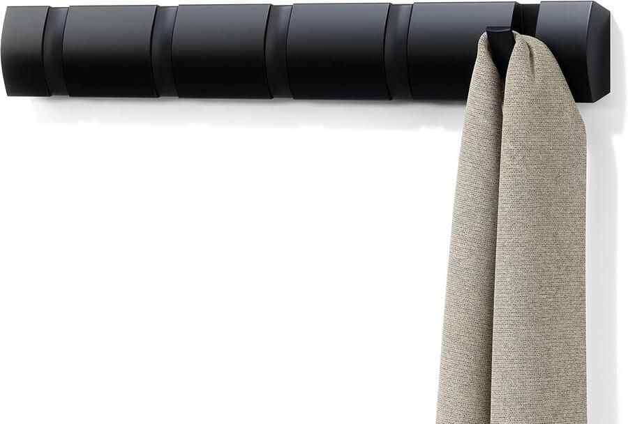 Moderne ruimtebesparende garderobehaken met 5 beweegbare haken