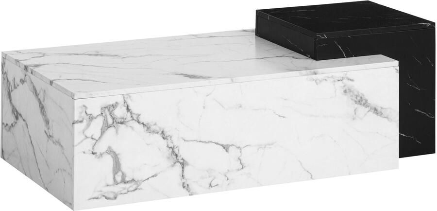 Moderne salontafel Matt White Look 2 -niveau opslag extra ruimte voor accessoires 120 cm x 60 cm x 40 cm