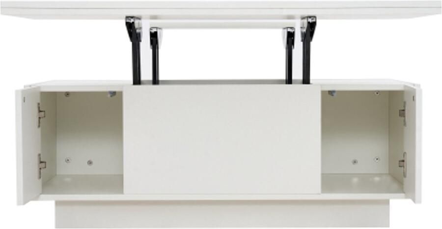 GOTAGEE Moderne salontafel met dubbel hefmechanisme verborgen opbergruimte – draagvermogen tot 50 kg wit