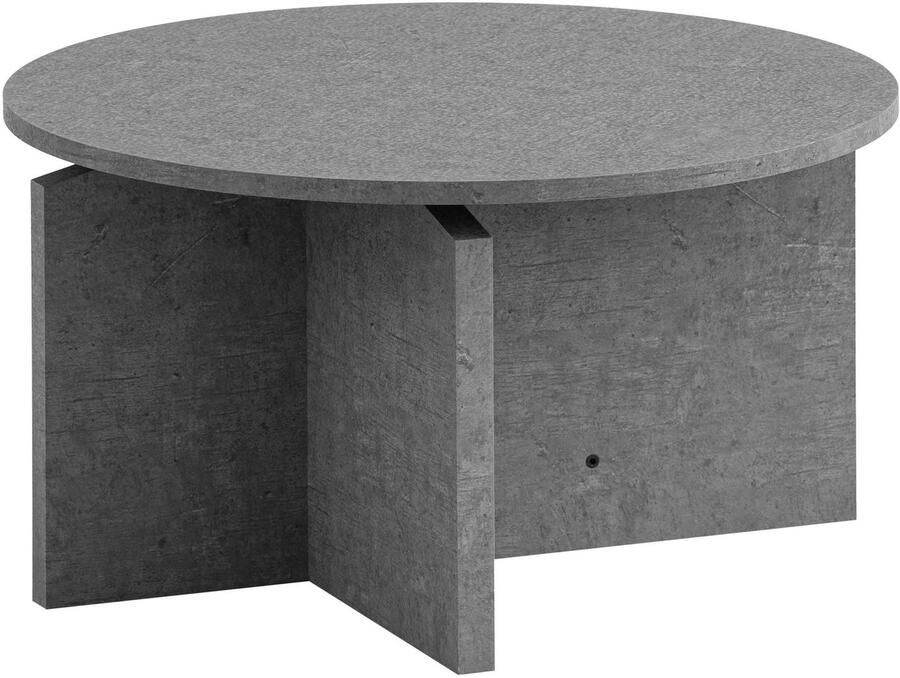 Moderne salontafel ronde tafel betonnen look ruimtebesparend ontwerp 60 cm x 60 cm x 33 cm