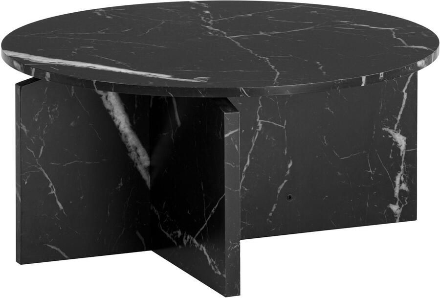 Moderne salontafel ronde tafel middentafel elegante marmeren look 70 cm x 70 cm x 33 cm