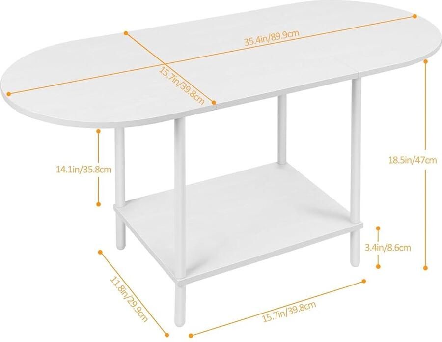 Moderne salontafel wit houten tafel met opbergplank