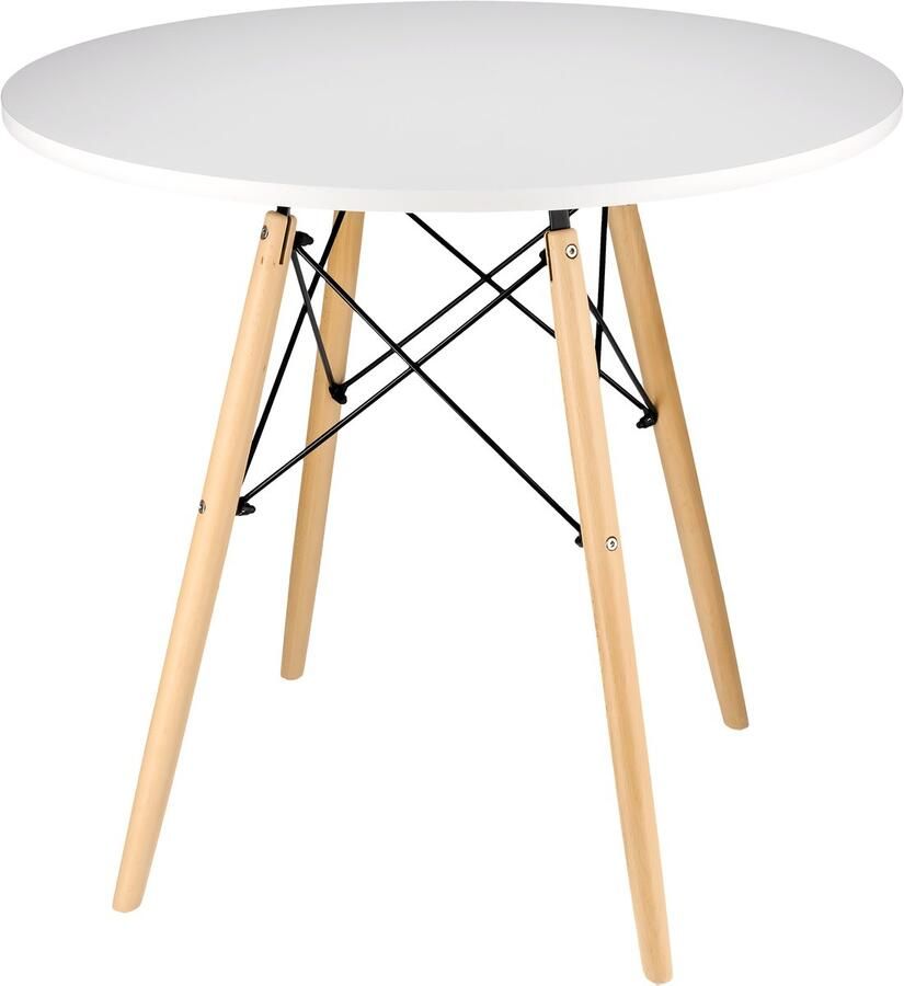 Moderne Scandinavische witte ronde tafel voor woonkamer eetkamer keuken