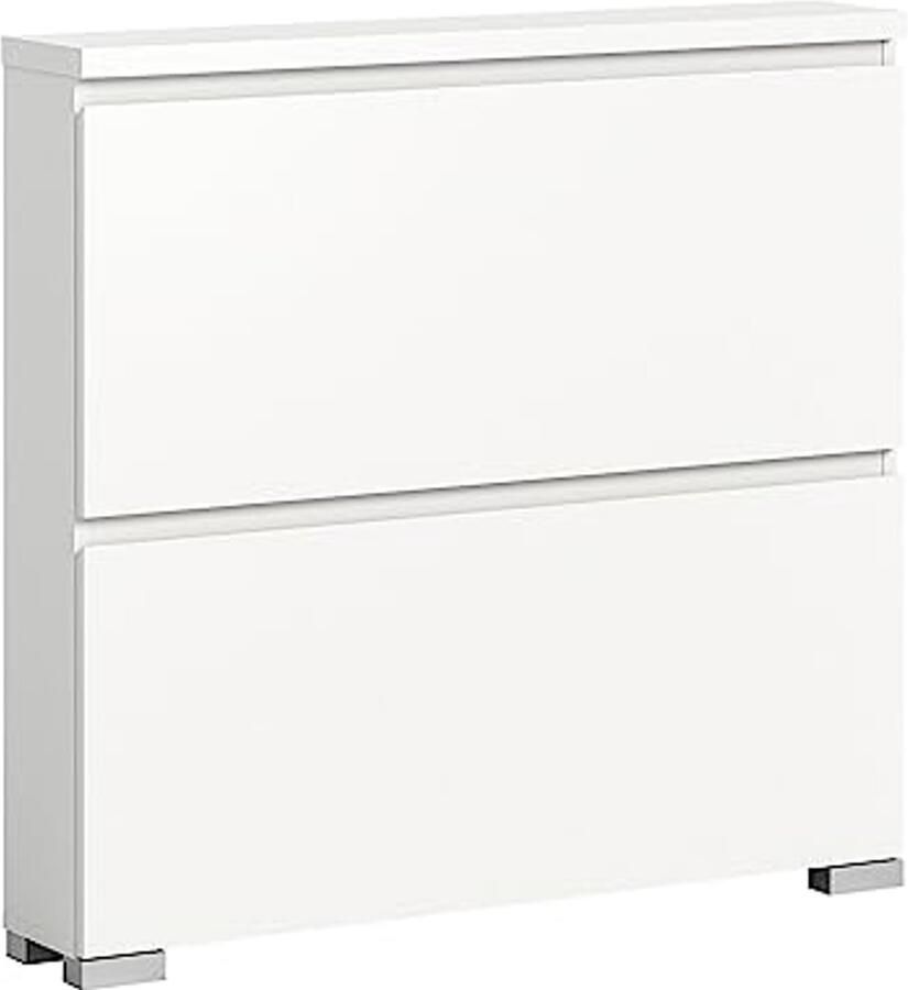 Moderne Schoenenkast met Kleppen en Ruimtebesparend Ontwerp Wit