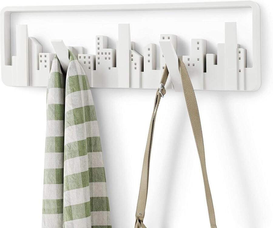 Moderne Skyline Kapstok met 5 Haken voor Kleine Ruimtes