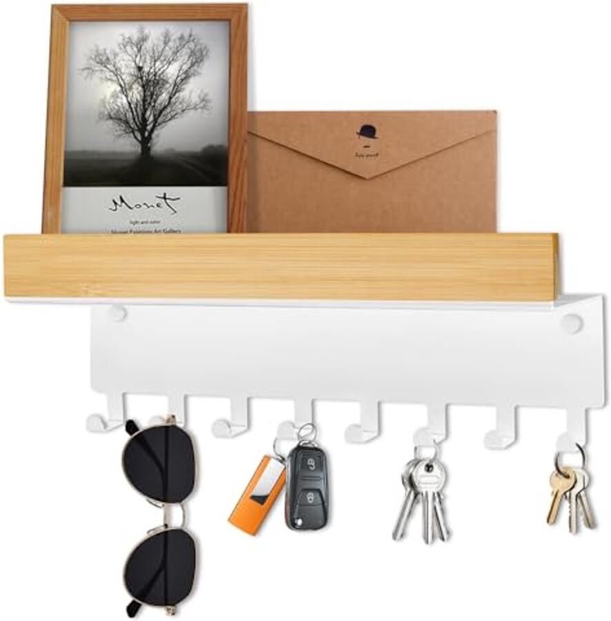 Moderne Sleutelhouder met Haken en Plank voor Hal Keuken en Entree