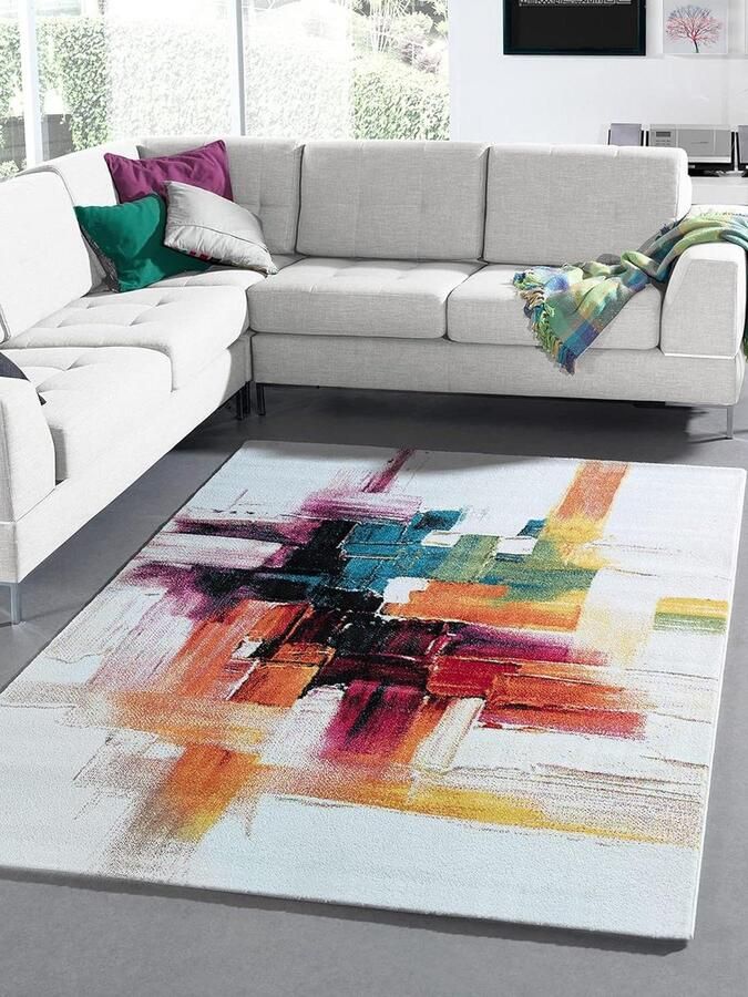 Moderne Splash Design Vloerkleed 080x150 Nieuw in Verpakking Meerkleurig vloerkleed