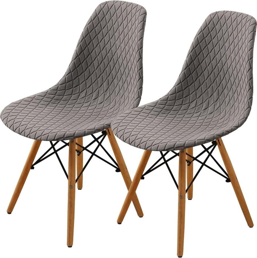 Moderne Stoelhoezen voor Eetkamerstoelen Gevoerde Bescherming in Taupe (2 Stuks)