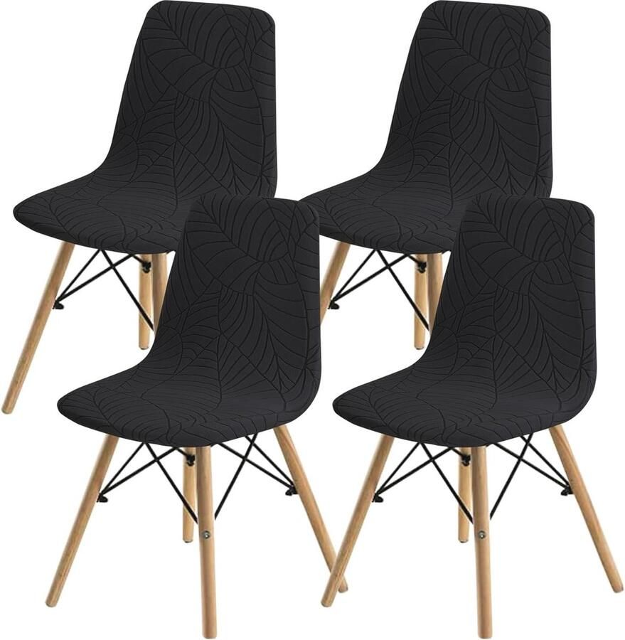 Moderne Stoelhoezen voor Eetkamerstoelen Gevoerde Side Stoelhoezen 2 4 6 Stuks Elegant en Comfortabel Zwart