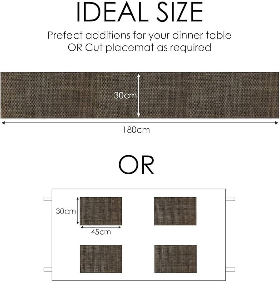 Moderne Tafelloper Bruin Afwasbaar 30 x 180 cm