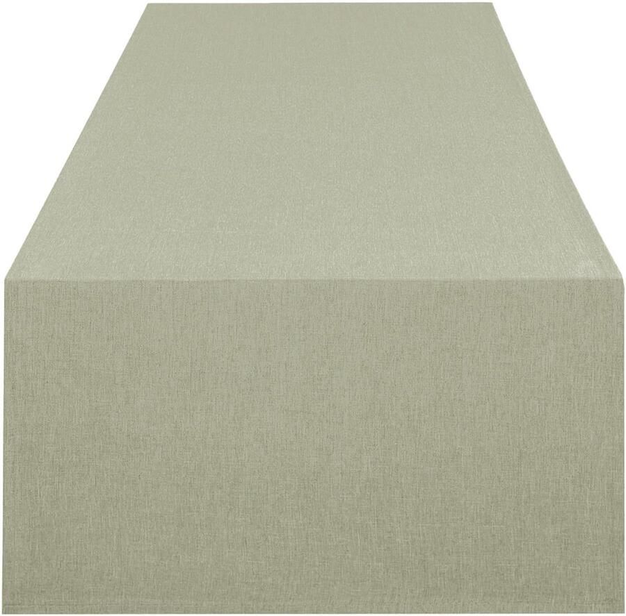 Moderne tafelloper linnenstructuur 1 stuk groen limoengroen 40 x 140 cm