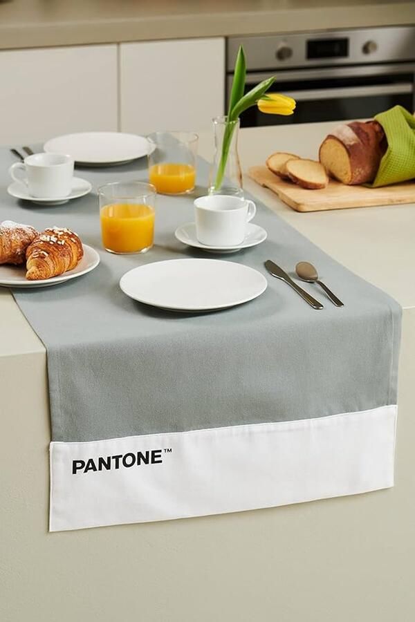 Moderne tafelloper van katoen zacht en duurzaam 1 stuk blauw 45 x 145 cm