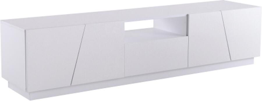 GOTAGEE Moderne TV-kast 170 cm.tv-standaard Geen handvat vier deurtjes en twee open compartimenten Diagonale patchwork-stijl.wit