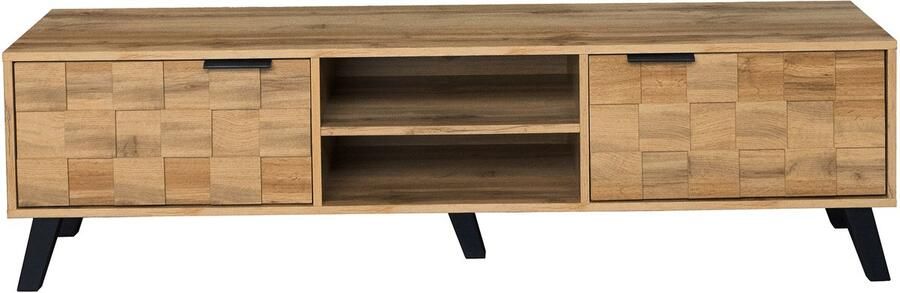 Moderne tv-kast met 2 deuren en 2 open vakken – 160 5 x 35 5 x 45 cm，TV-kasten woonkamerkasten vloerkasten geschikt voor elke interieurstijl