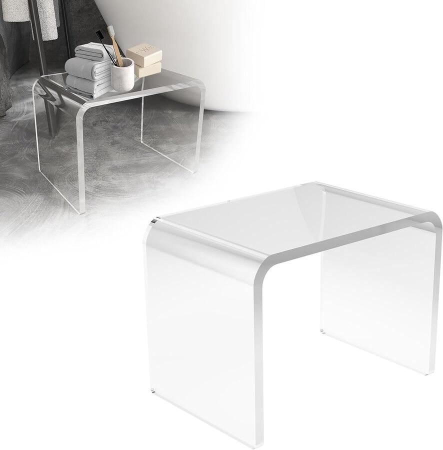 Moderne U-vormige Acryl Eindtafel Elegante Bijzettafel met Transparante Randen