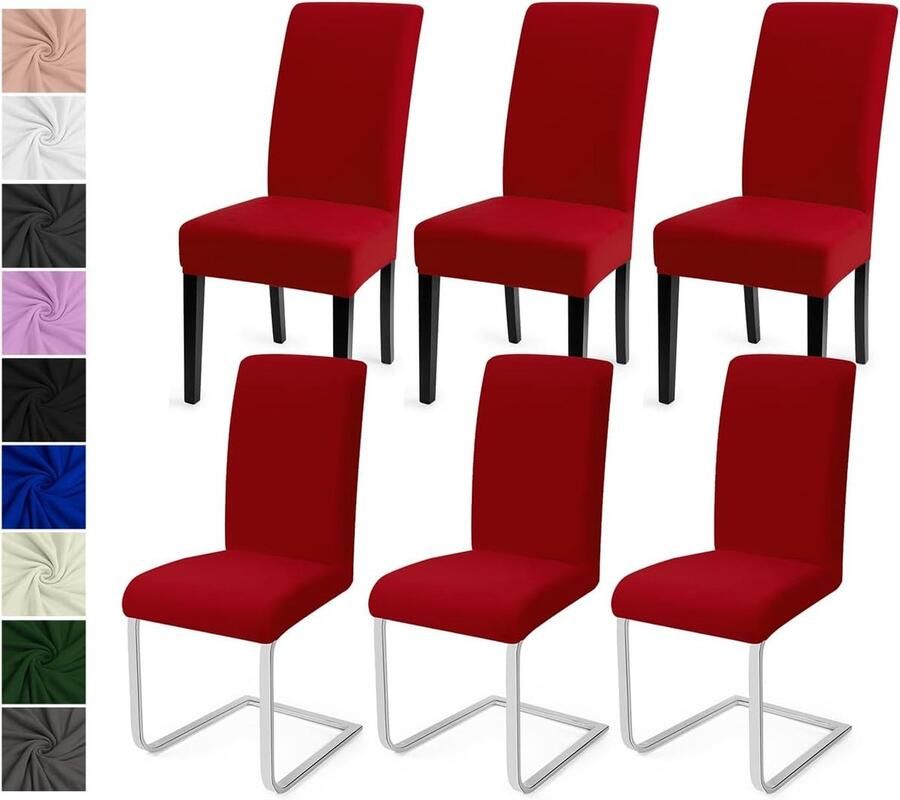 Moderne Universele Eetstoelhoezen Set van 6 Afneembare en Wasbare Stoelbekleding voor Eetkamer Bruiloft en Partijen