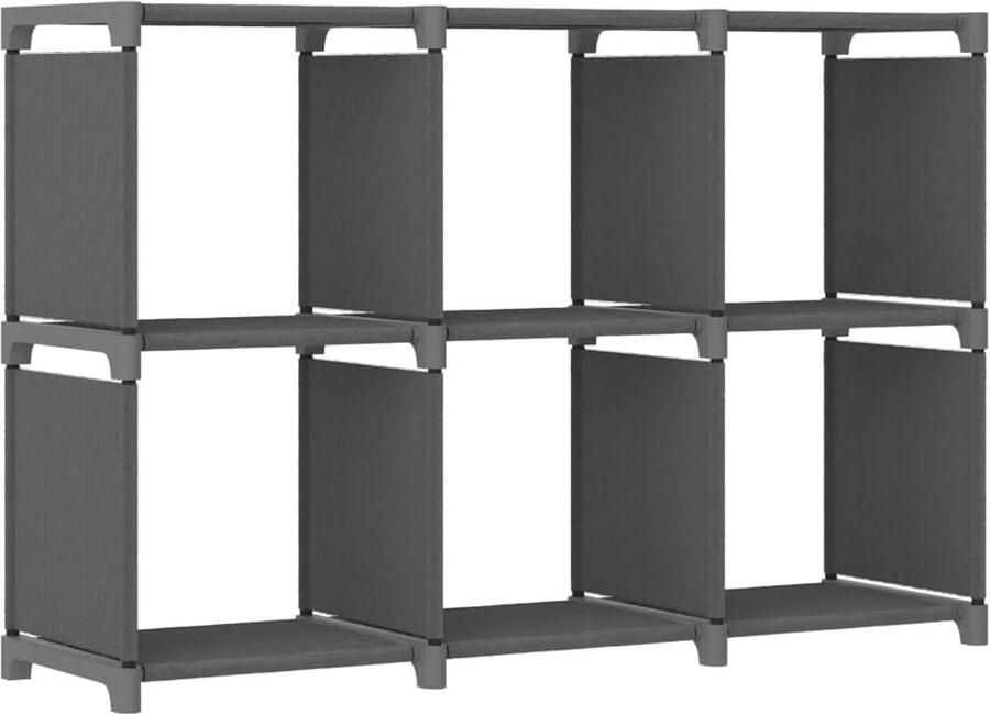 Moderne vakkenkast met 6 open vakken – 103x30x72 5 cm – Grijs