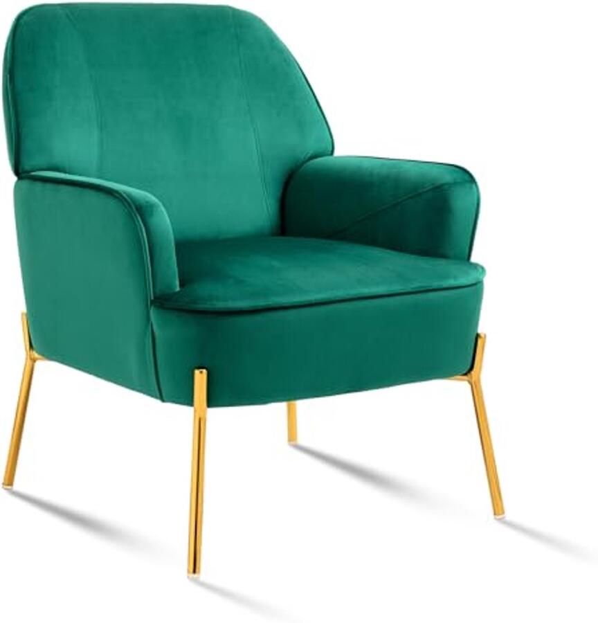 Moderne Velours Fauteuil voor Woonkamer Tufted Lounge Stoel Comfortabele Zitplek voor Slaapkamer en Balkon