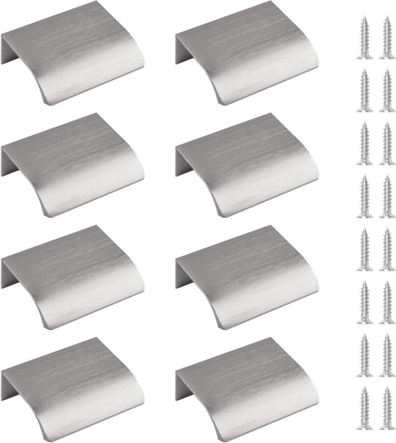 Moderne verborgen handgrepen onzichtbare stijl 8 stuks geborsteld nikkel aluminium