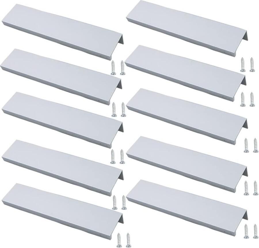 Moderne verborgen kastgrepen 10 stuks zilver 160 mm