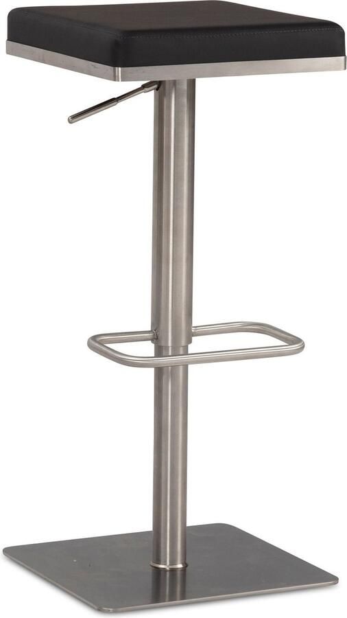 Moderne Verstelbare Barkruk Tegenkruk Metalen Frame Voetsteun Geborsteld Roestvrij Staal 53-82cm x 37cm x 37cm