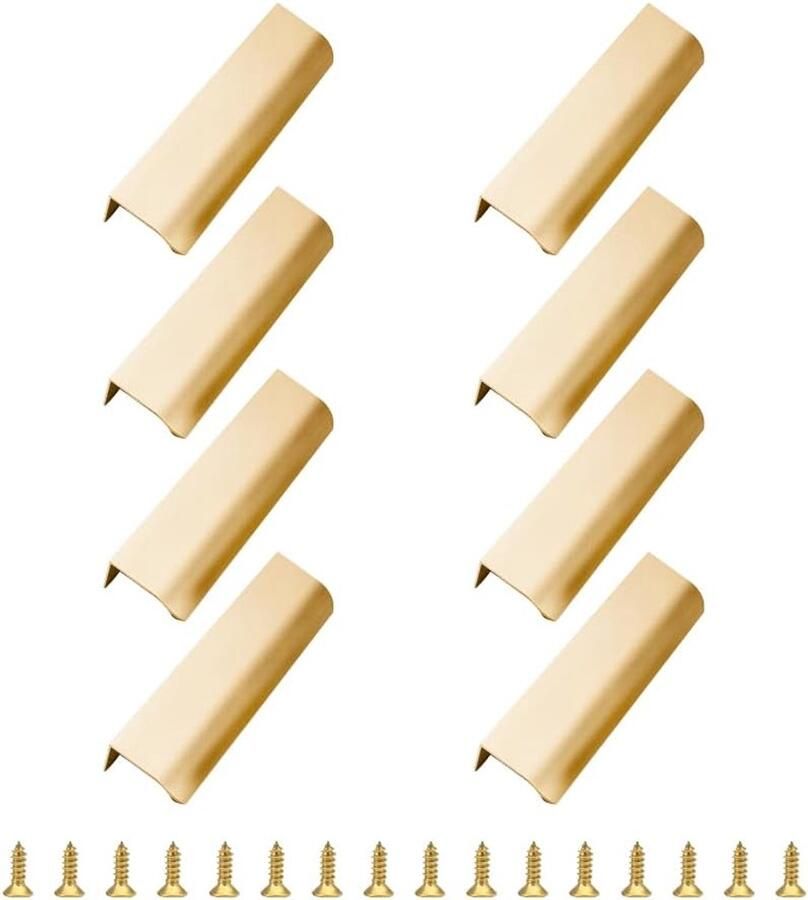 Moderne Vingerrand Handgrepen 8 Stuks Goud 200mm