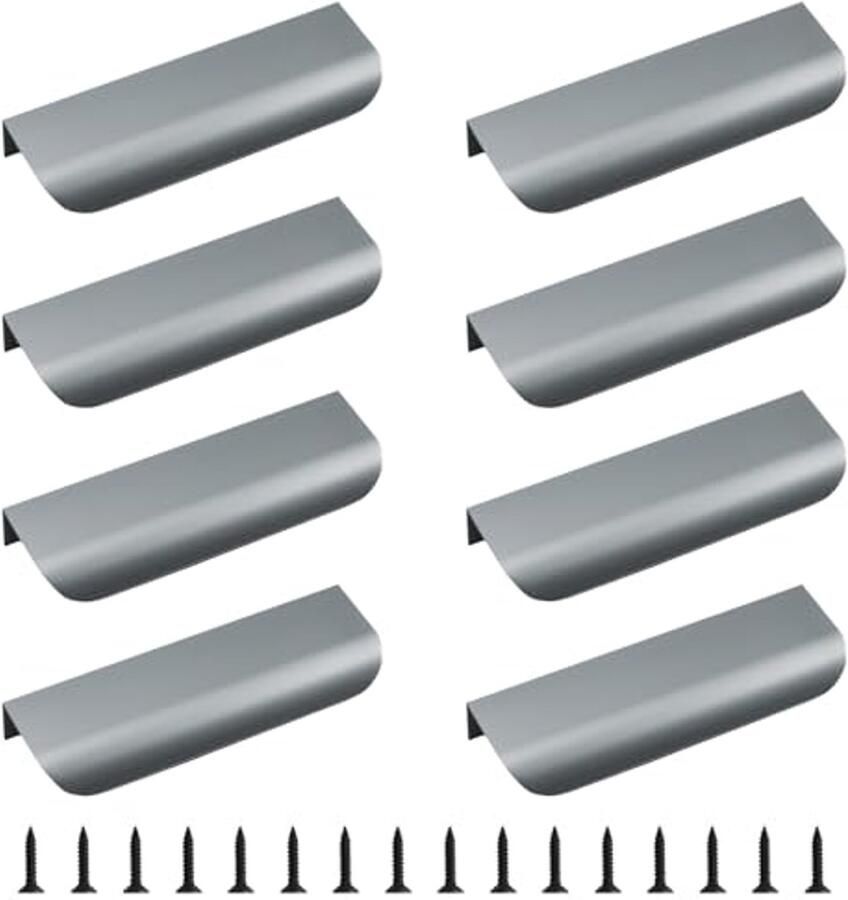 Moderne Vingerrand Trekken 8 Stuks Verstevigd Aluminium Lade Handvaten Onzichtbare Handgrepen voor Kasten en Lades 120 mm